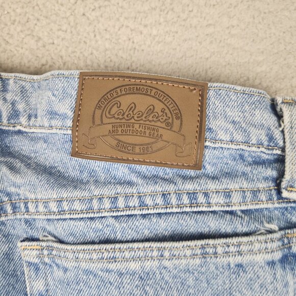 Mens 32x32 Classic Straight Leg Blue Jeans Cabellas Outdoor Mid Rise American - Picture 9 of 10